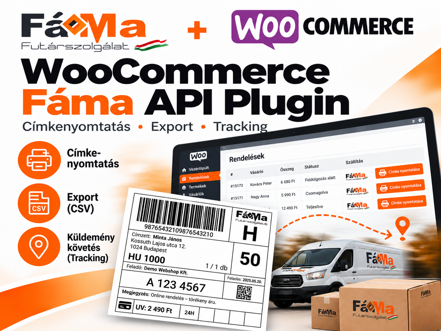 WooCommerce Fáma Futár API integráció