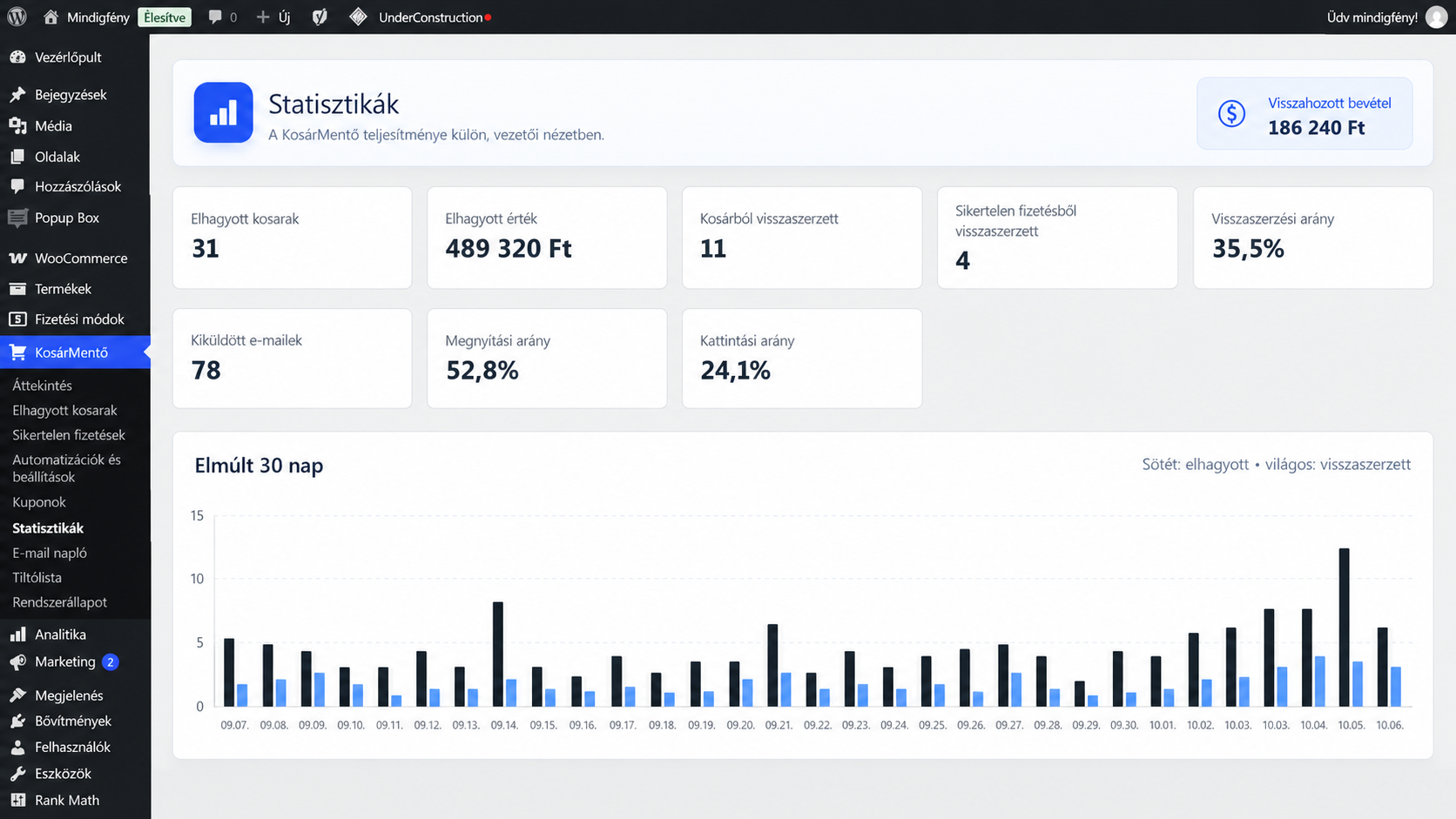 KosárMentő – WooCommerce elhagyott kosár visszaszerző plugin - Image 9